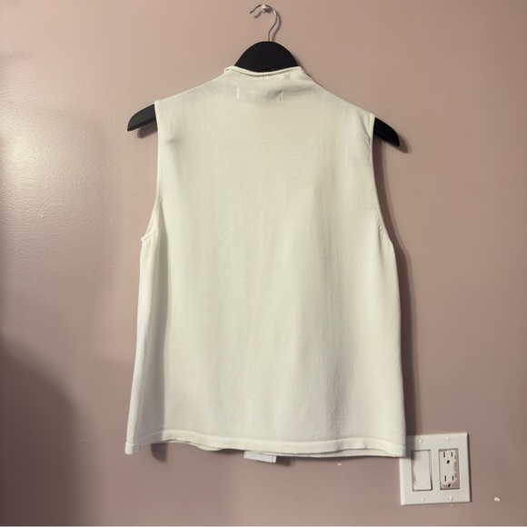 Melanie Lyne Knit Sleeveless Top Cream Women Size L - Picture 8 of 8